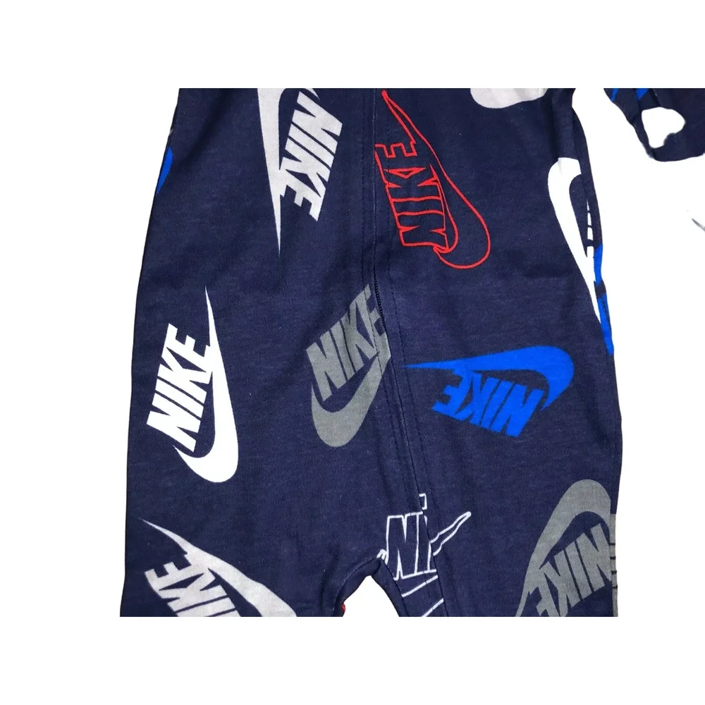 Nike Footed Pajamas Convertible Hand Mits Baby Zip Sleepwear Size 3 Months New